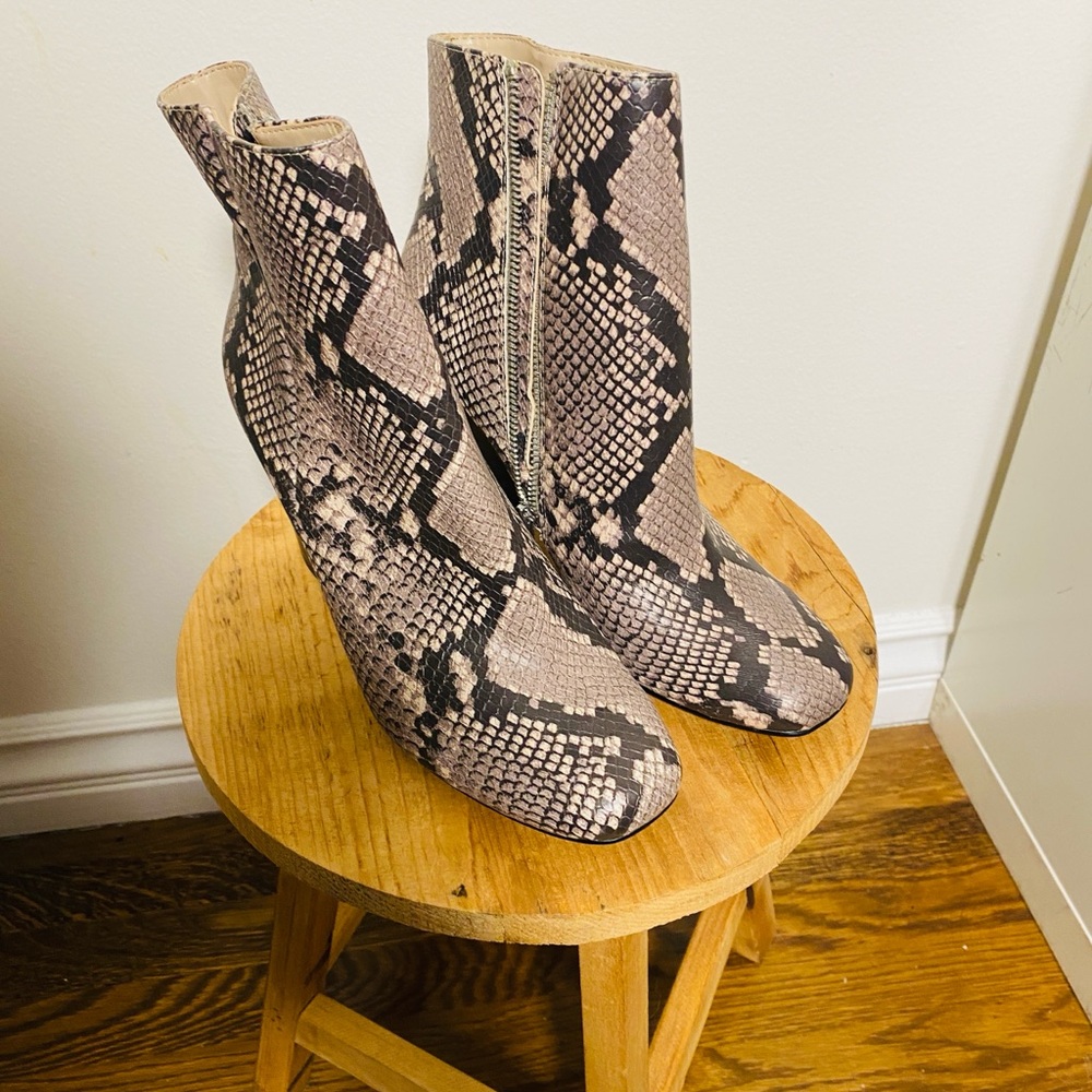 NWOT Steve Madden Black and Cream Ankle Booties with Sculpted Round Toe
